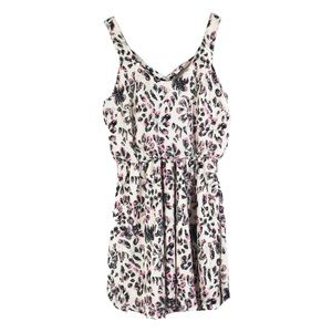 NWT Lush Cross Back Mini Dress Sleeveless Printed Pink Gray Sz S